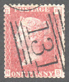 Great Britain Scott 33 Used Plate 127 - RB - Click Image to Close